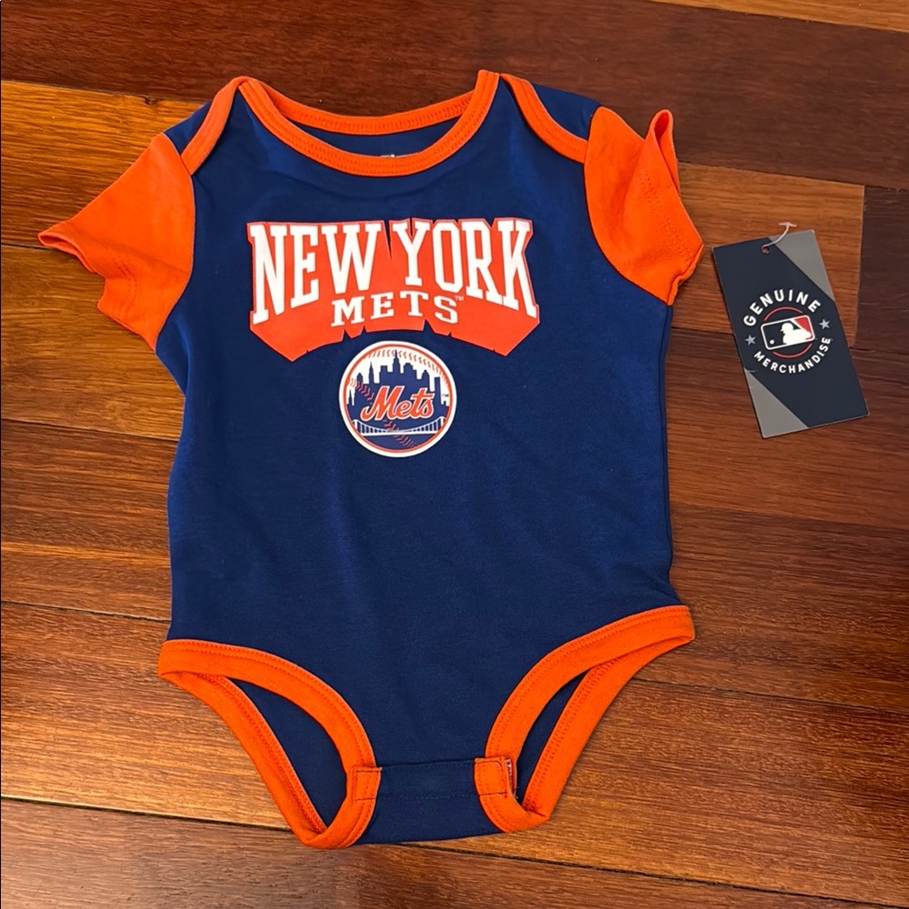 NWT 6-9 Months New York Mets Bodysuit Blue and Orange